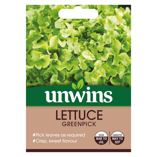 Unwins Loose Lettuce Greenpick Seeds - front
