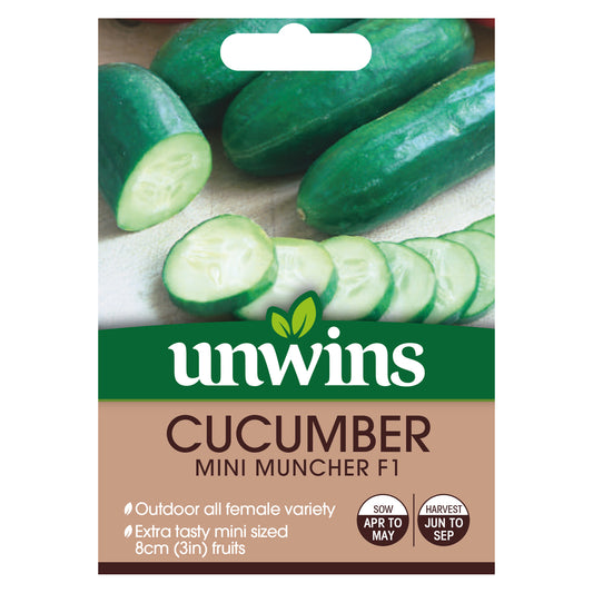 Unwins Mini Cucumber Mini Muncher F1 Seeds front of pack