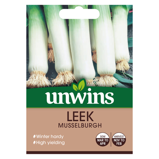 Unwins Leek Musselburgh Seeds front of pack