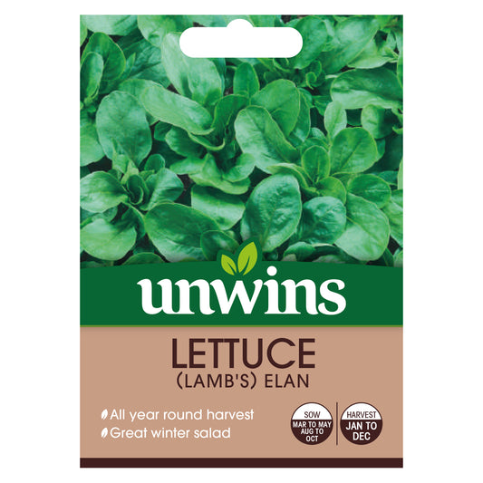 Unwins Lamb's Leaves Lettuce Elan Seeds - front
