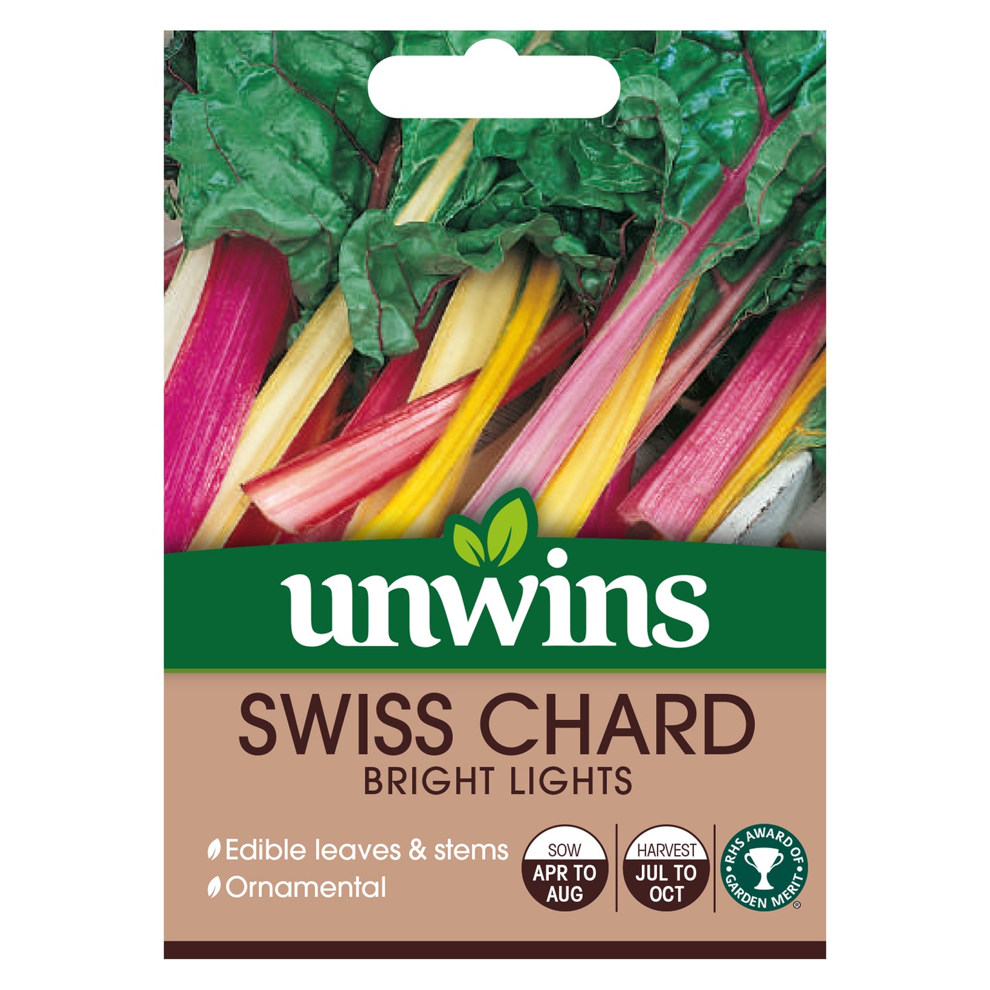 Unwins Swiss Chard Bright Lights Seeds front