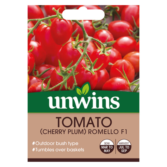 Unwins Cherry Plum Tomato Romello F1 Seeds - front