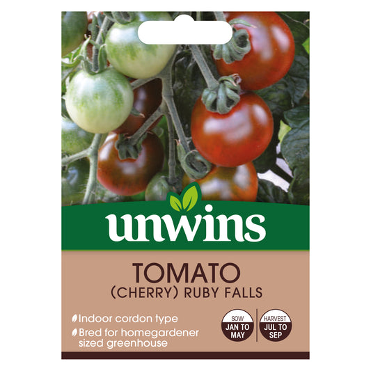 Unwins Cherry Tomato Ruby Falls Seeds - front