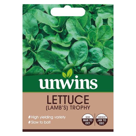 Unwins Lamb's Leaves Lettuce Trophy Seeds - front