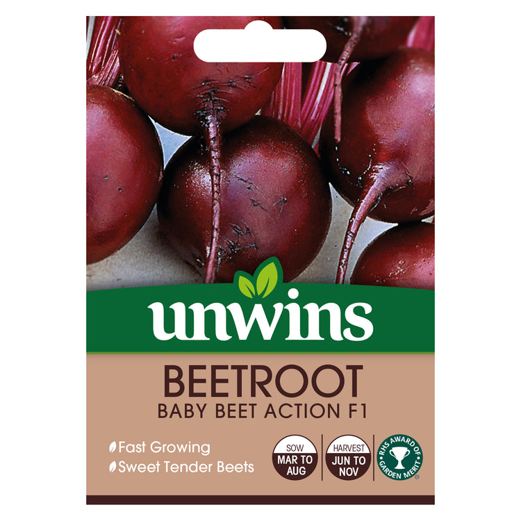 Unwins Round Beetroot Baby Beet Action F1 Seeds