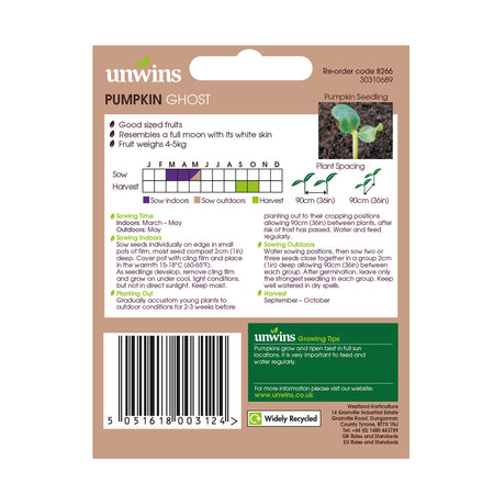 Unwins Pumpkin Ghost Seeds