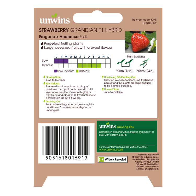 strawberry seed facts Unwins Strawberry Grandian F1 Seeds