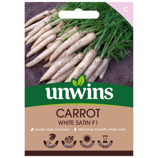 Unwins Carrot White Satin F1 Seeds - front