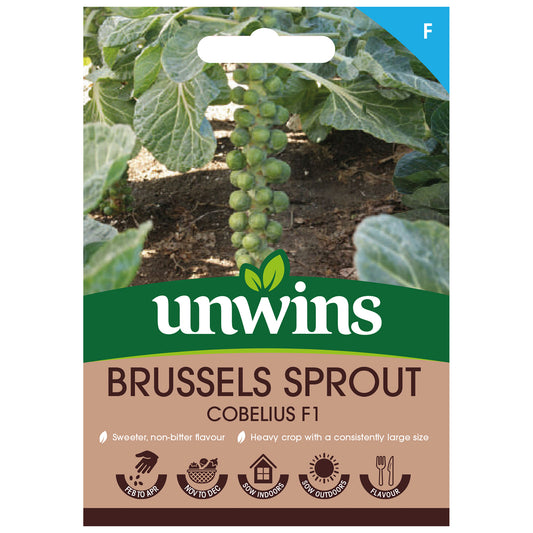 Unwins Brussels Sprout Cobelius F1 Seeds - front