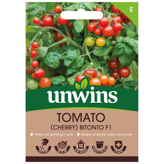 Unwins Cherry Tomato Bitonto F1 Seeds - front