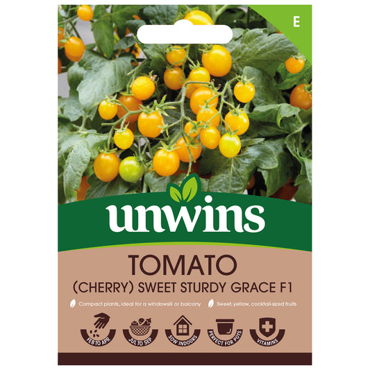 Unwins Cherry Tomato Sweet Sturdy Grace F1 Seeds - front