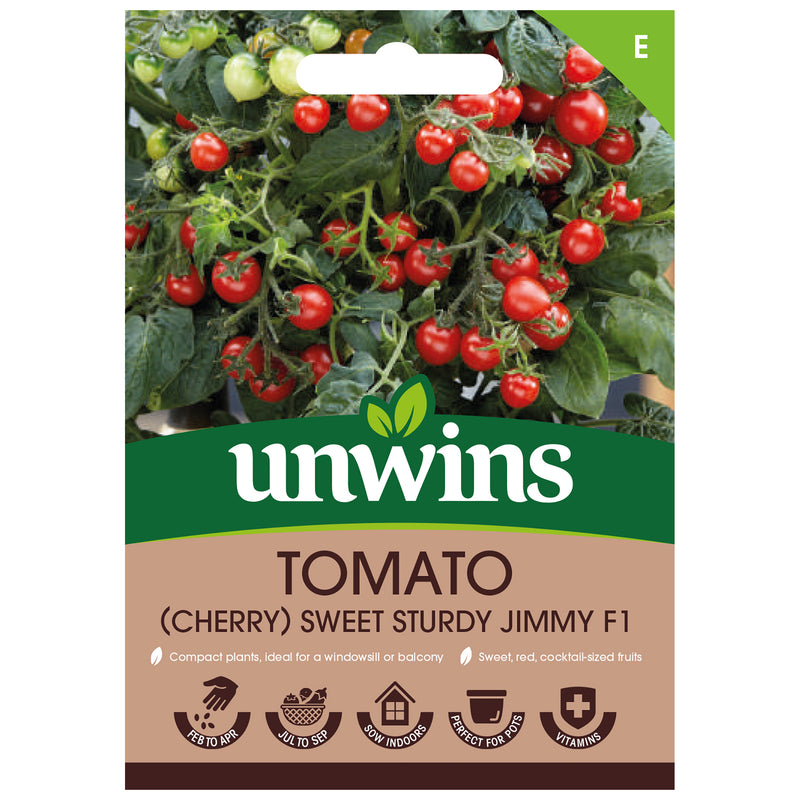 Unwins Cherry Tomato Sweet Sturdy Jimmy F1 Seeds