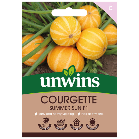 Unwins Courgette Summer Sun F1 Seeds - front