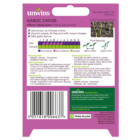 Unwins Garlic Chives Seeds