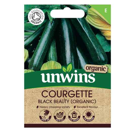Unwins Organic Courgette Black Beauty Seeds front
