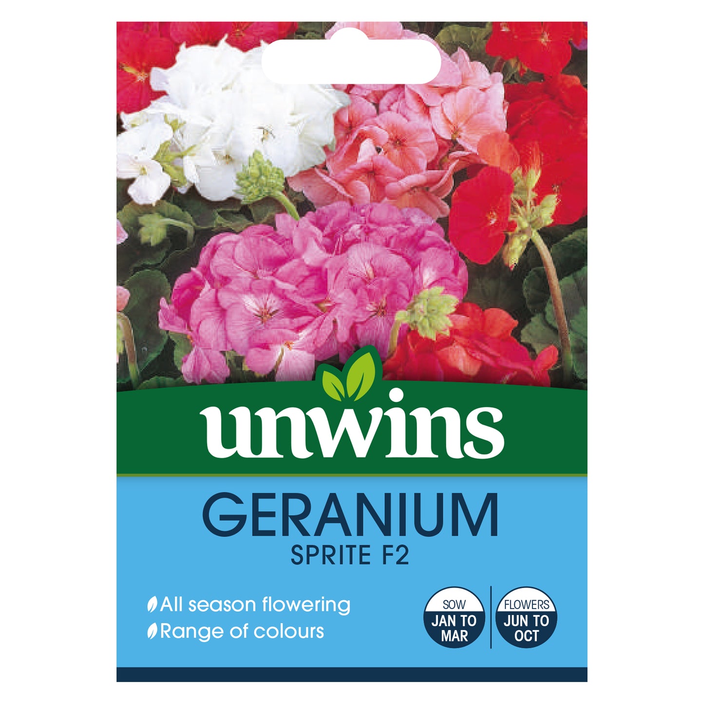 Unwins Geranium Sprite F2 Seeds - front