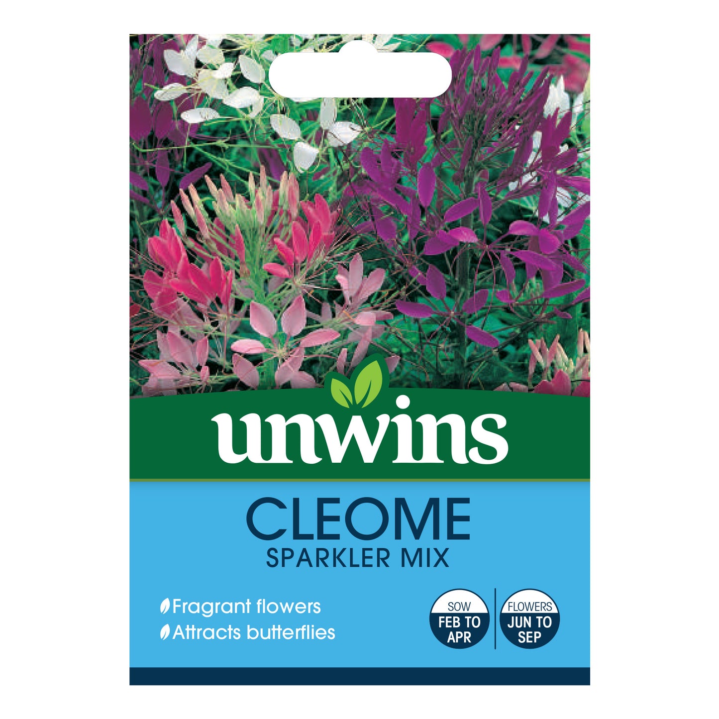 Unwins Cleome Sparkler Mix Seeds front