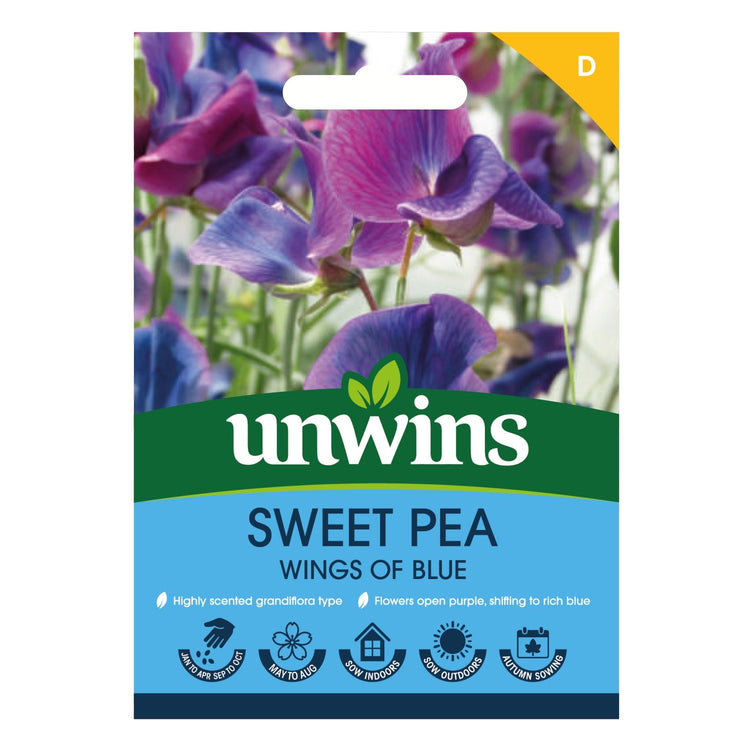Unwins Sweet Pea Wings of Blue Seeds