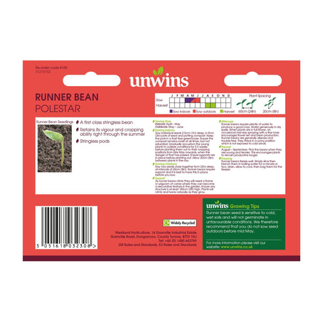 Unwins Runner Bean Polestar Seeds