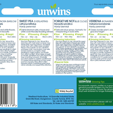 Unwins Unwins Herbaceous Border Collection Pack Seeds