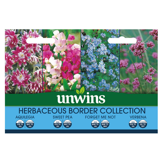 Unwins Unwins Herbaceous Border Collection Pack Seeds front of pack