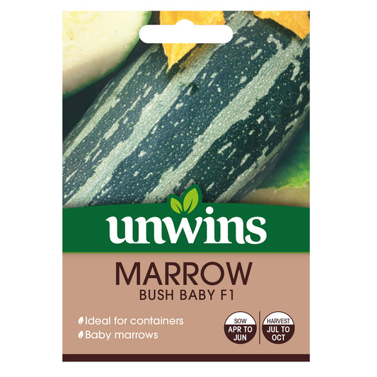 Unwins Marrow Bush Baby F1 Seeds front of pack