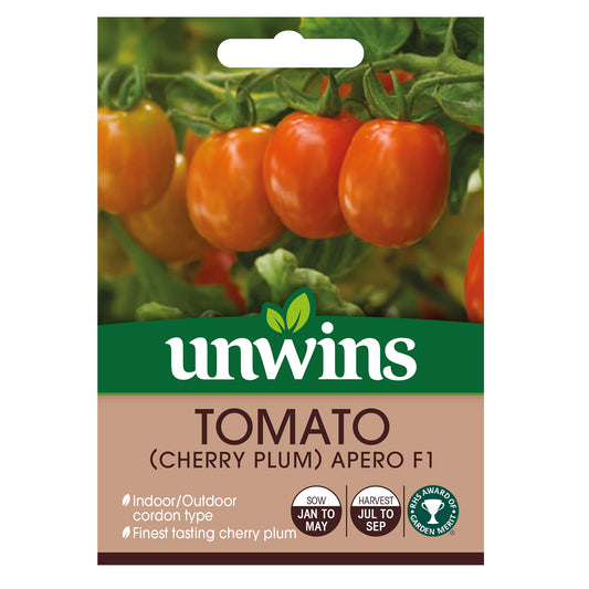 Unwins Cherry Plum Tomato Apero F1 Seeds - front