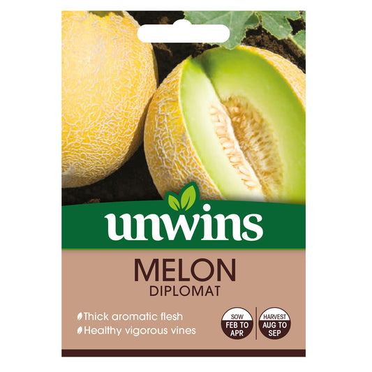 Unwins Melon Diplomat Seeds back of pack