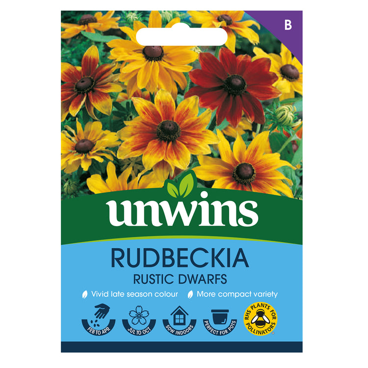 dwarf flower seeds Unwins Rudbeckia Rustic Dwarfs
