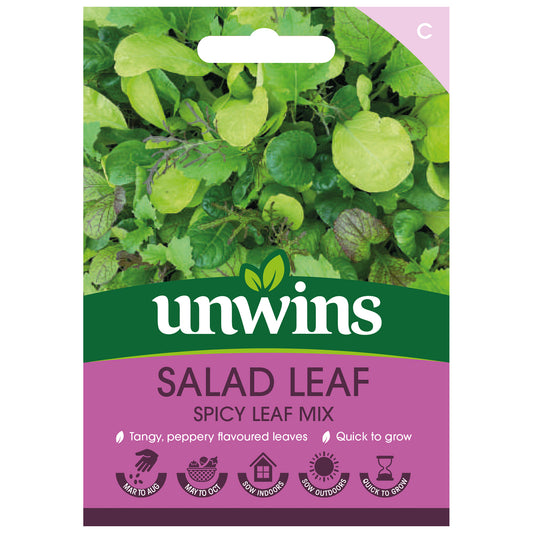 Unwins Salad Leaf Spicy Leaf Mix front of pack