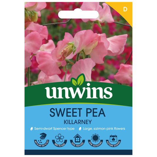 Unwins sweet pea killarney front of pack