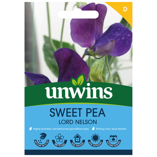 Unwins Sweet Pea Lord Nelson Seeds - front