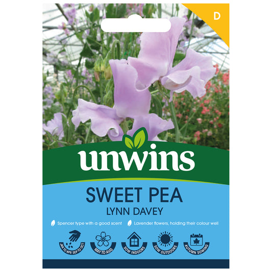 Unwins Sweet Pea Lynn Davey Seeds - front