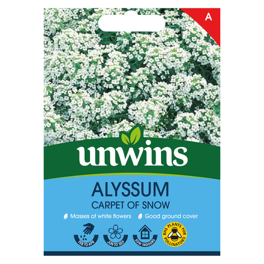 Unwins Alyssum Carpet Of Snow Seeds Front