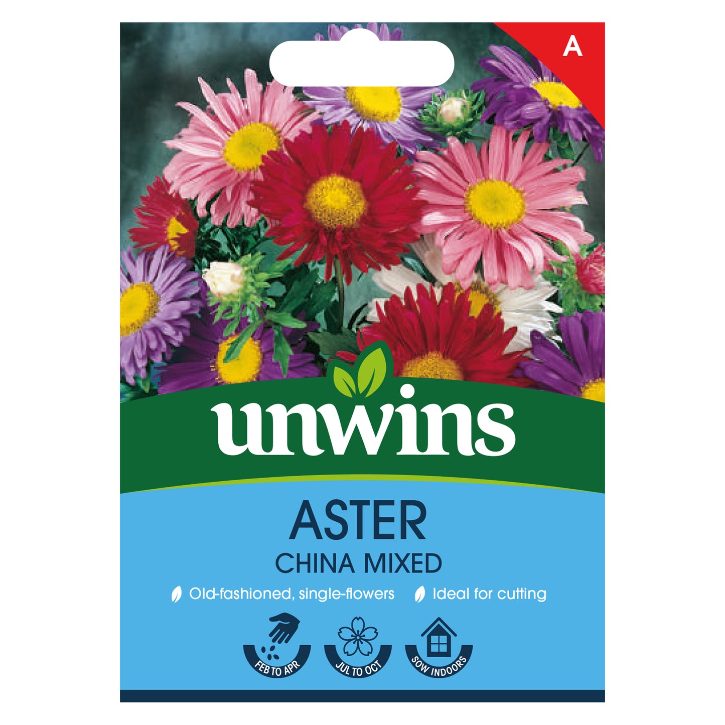 Unwins Aster China Mixed Seeds Front