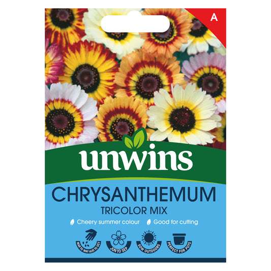Unwins Chrysanthemum Tricolor Mix Seeds Front