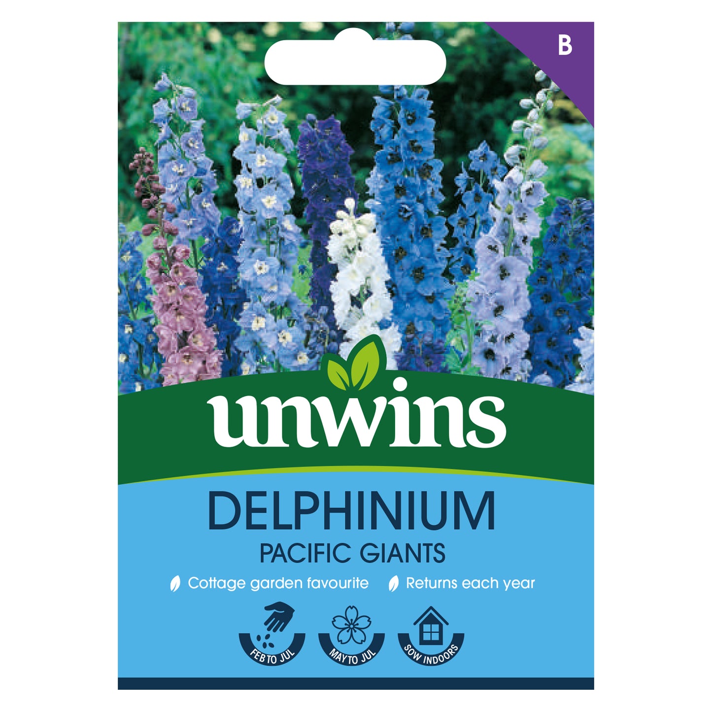 Unwins Delphinium Pacific Giants Seeds Front