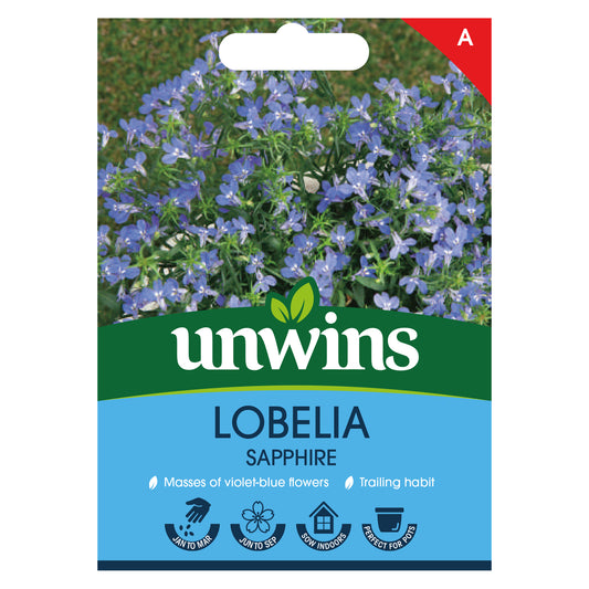 Unwins Lobelia Sapphire Seeds front of pack