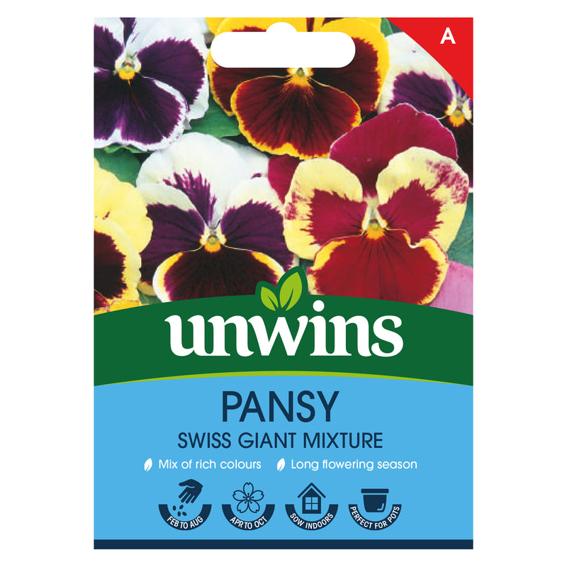 Unwins Pansy Swiss Giant Mixture Seeds