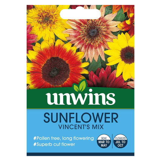 Unwins Sunflower Vincent's Mix Seeds front of pack