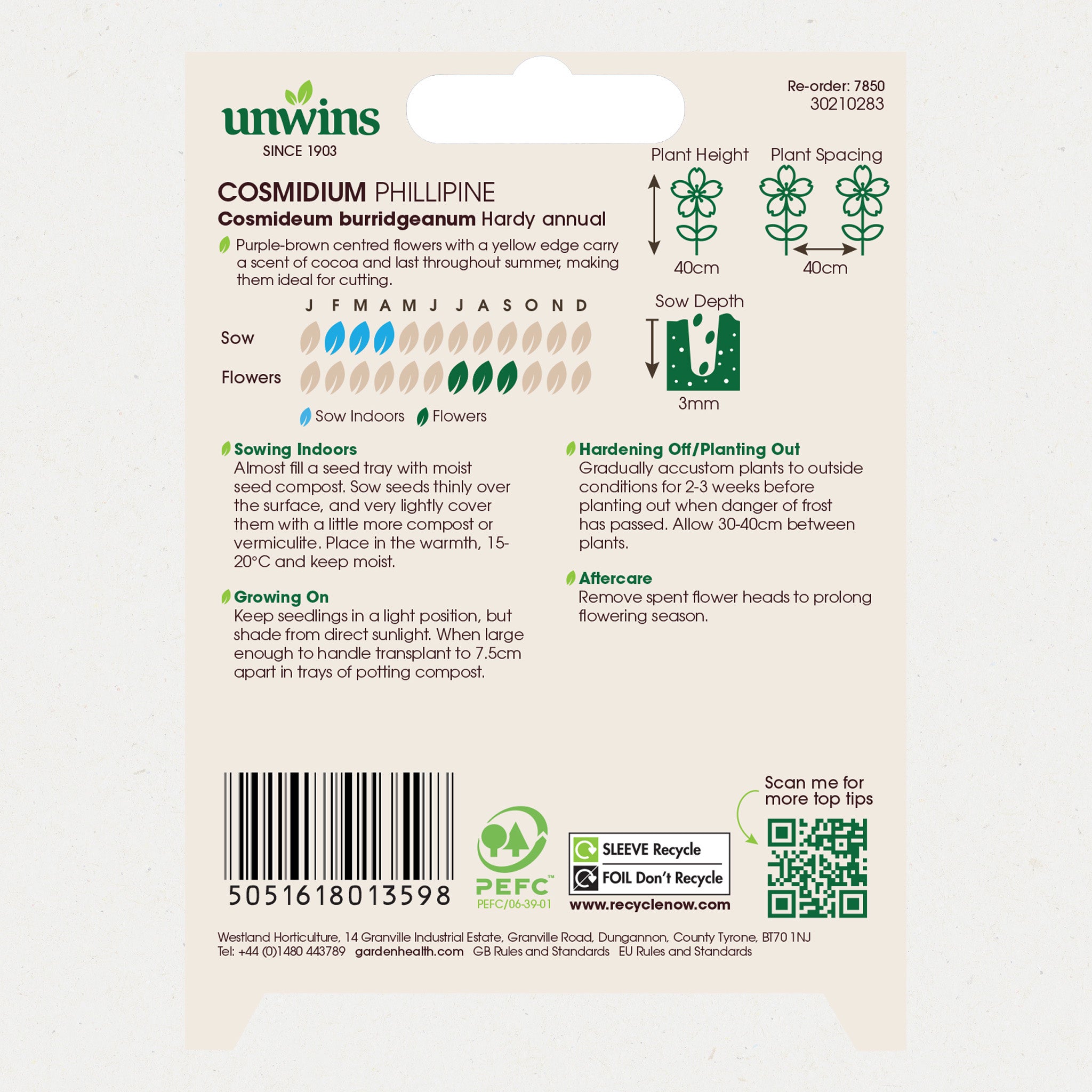 Unwins Cosmidium Phillipine Seeds