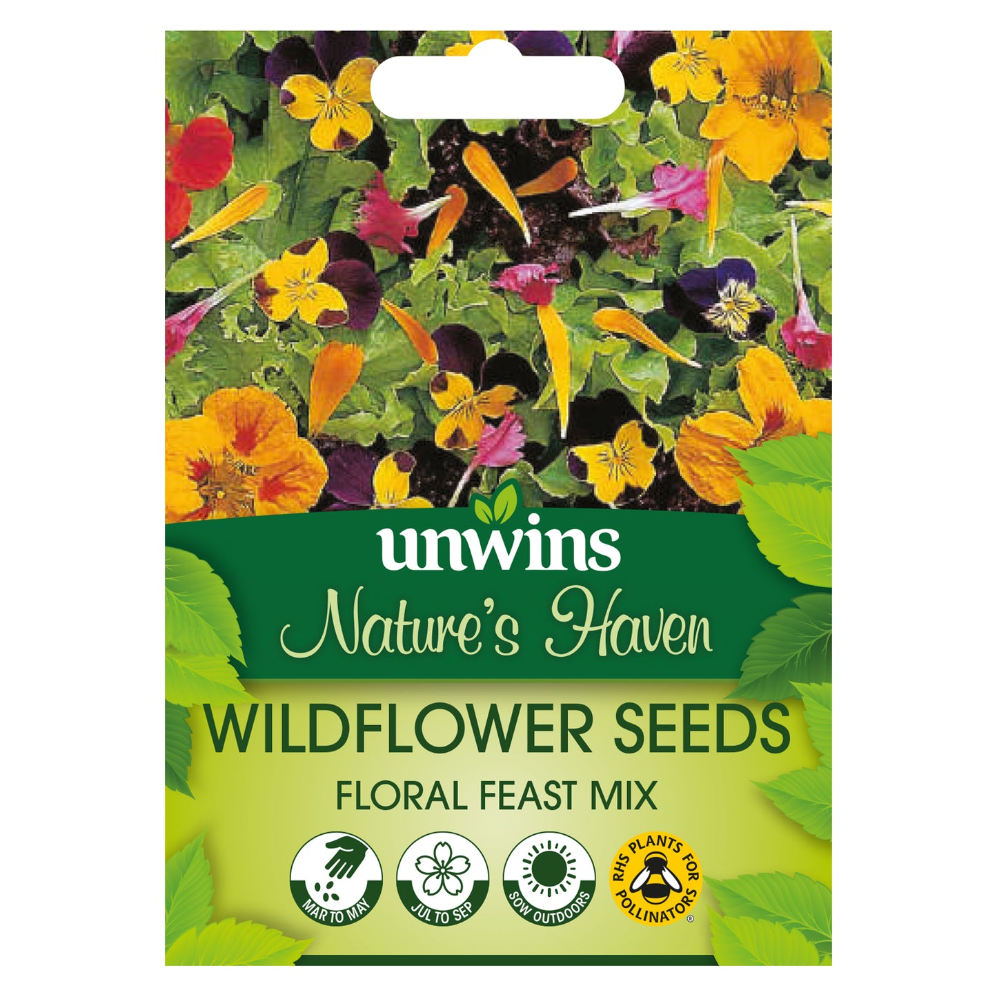 Nature's Haven Wildflower Seeds Floral Feast Mix Seeds front of pack