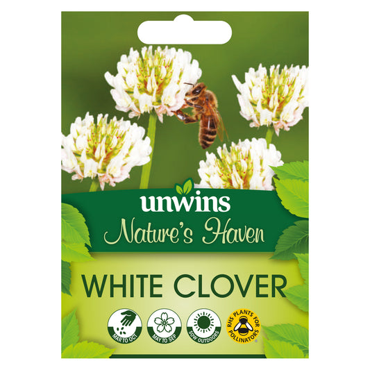 Nature's Haven White Clover Seeds front of pack
