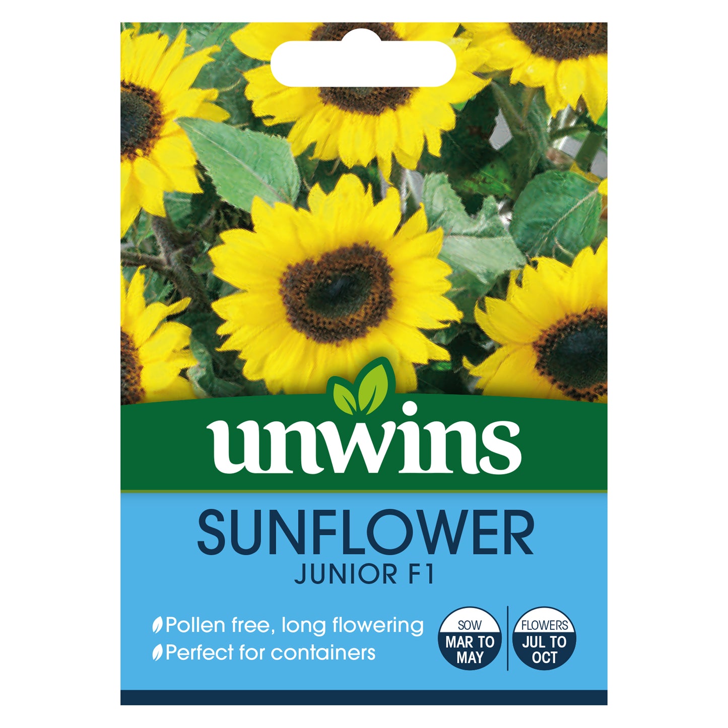Unwins Sunflower Junior F1 Seeds front of pack