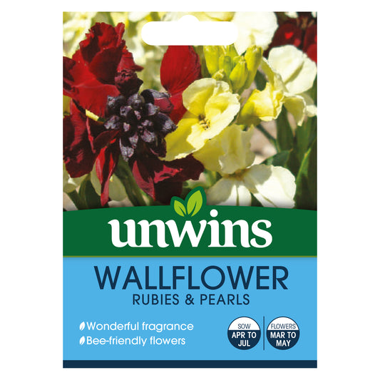 Unwins Wallflower Rubies & Pearls Seeds front of pack