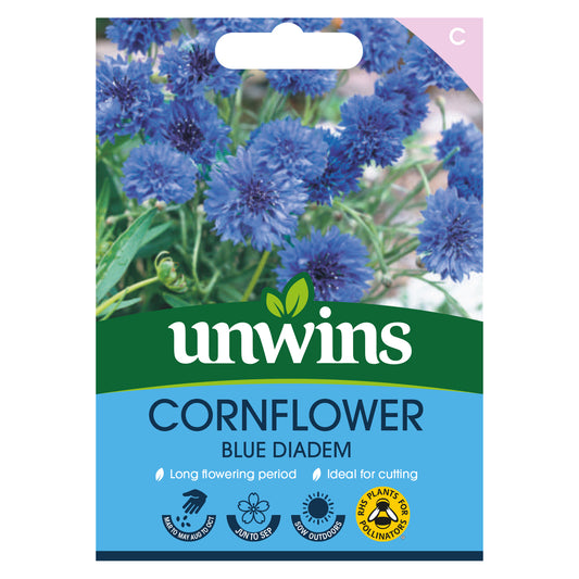 Unwins Cornflower Blue Diadem Seeds Front