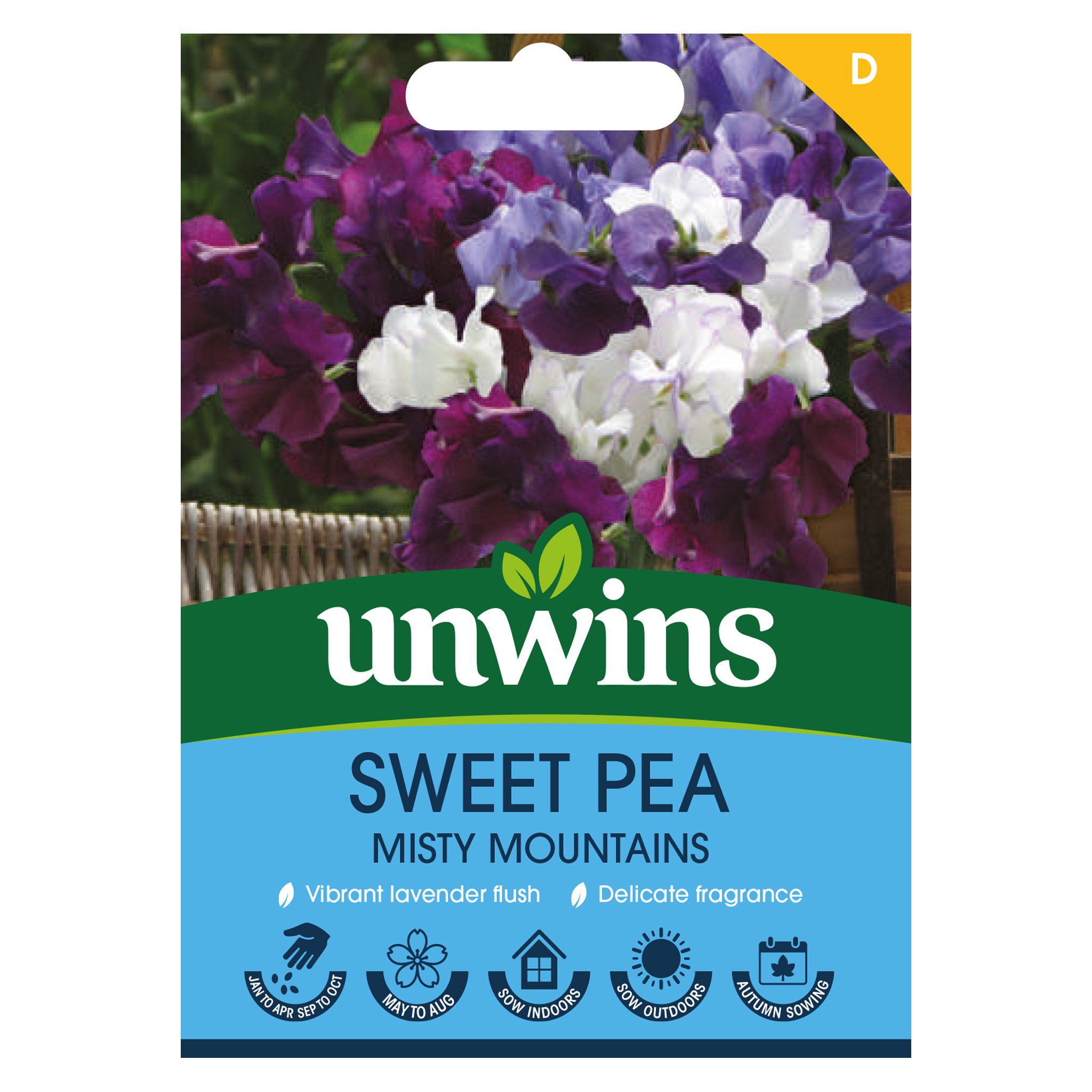 Unwins Sweet Pea Misty Mountains Seeds