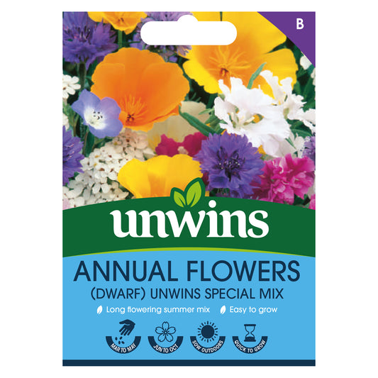 Unwins Annual Flowers Dwarf Unwins Special Mix Seeds Front