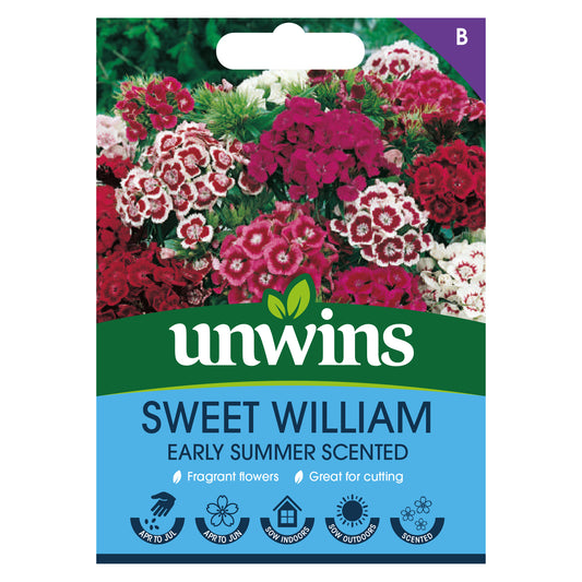 Unwins Sweet William Early Summer Scented Seeds front of pack