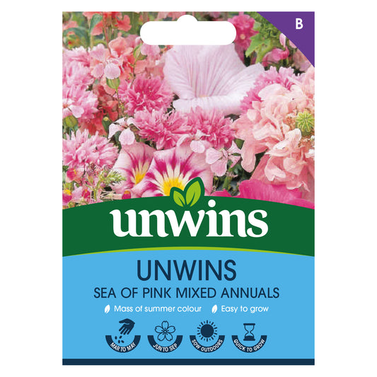 Unwins Sea of Pink Mixed Annuals Seeds Front